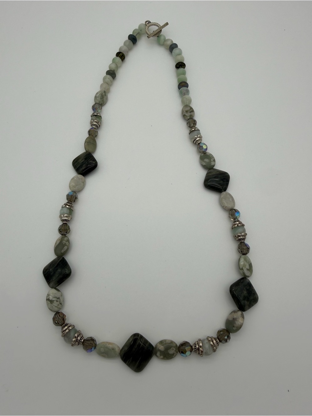 Natural Green Stone Beaded Necklace
